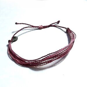 Pura Vida Multi Row Adjustable String Bracelet Burgundy NWOT